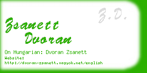 zsanett dvoran business card